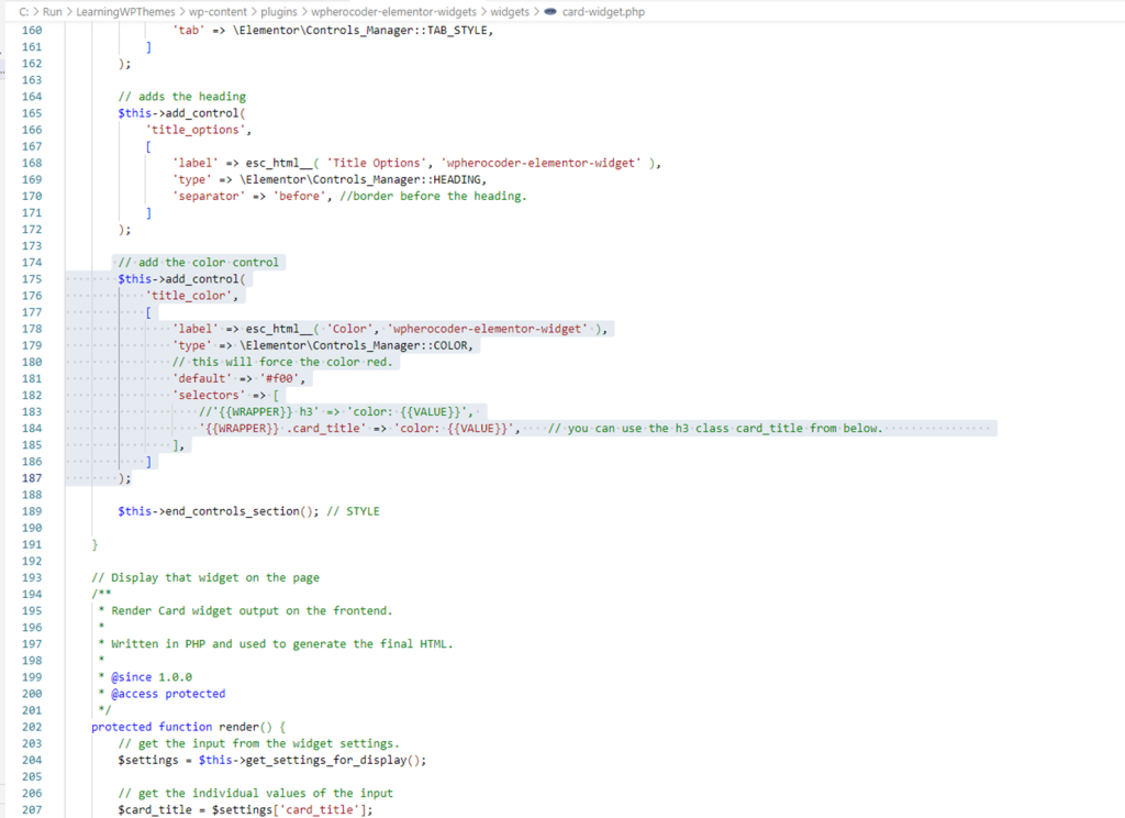 card style title color code