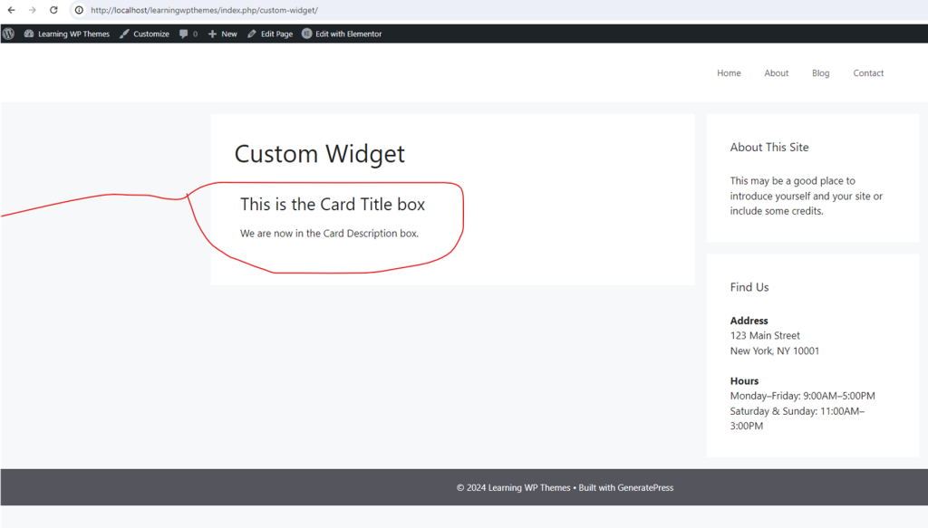 custom widget view on frontend