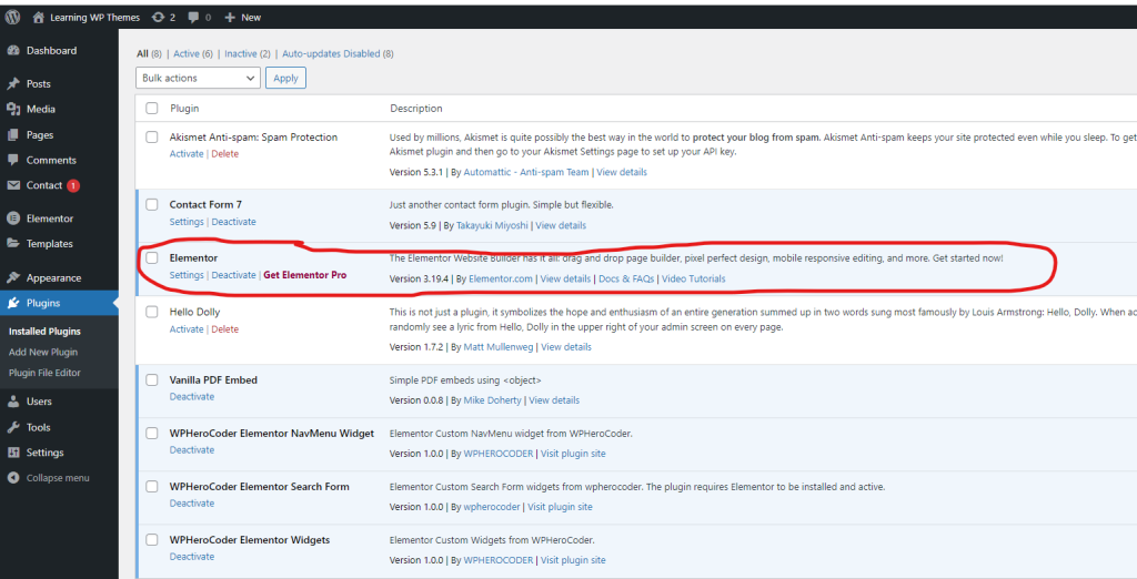 install elementor plugin