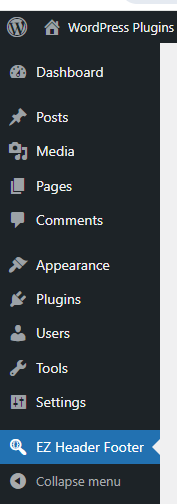 EZ Header Footer Admin Menu