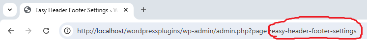 Easy Header Footer Settings url