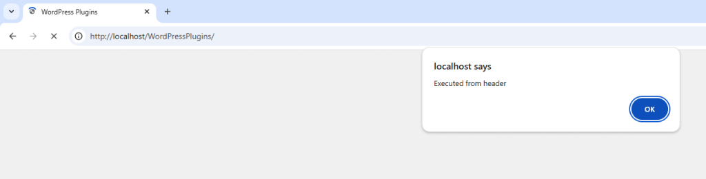 Executed from header