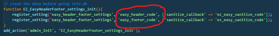 Registered Setting Names